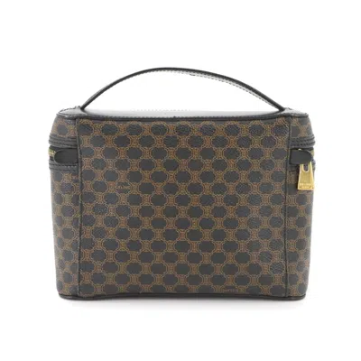 Pre-owned Celine Black Brown Pvc Leather Handbag Vanity Bag ()