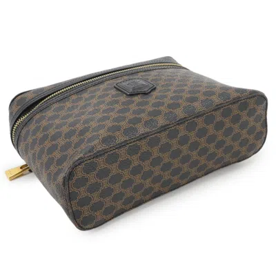 Pre-owned Celine Black Brown Pvc Leather Handbag Vanity Bag ()