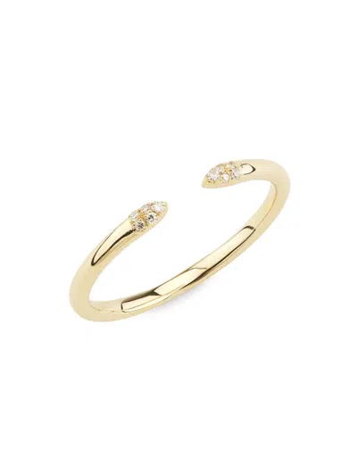 Saks Fifth Avenue Women's 14k Yellow Gold & 0.03 Tcw Diamond Ring In Gold
