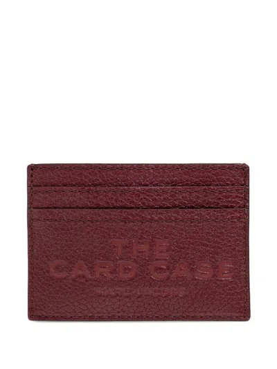 Marc Jacobs The Card Case Grained Leather Card Holder In Red
