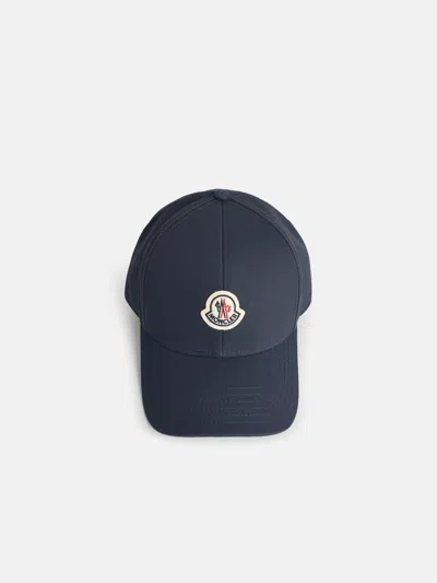 Moncler Blue Cotton Cap In Blue