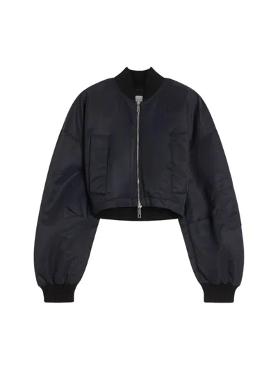 Sportmax Short Nylon Bomber Jacket In Black