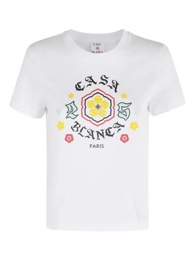 Casablanca White Cotton T-shirt With Print In White