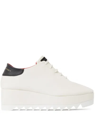 Stella Mccartney Elevated Round Toe Platform Sneakers In White