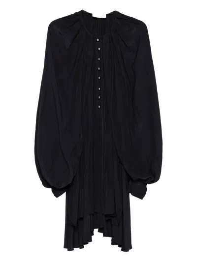 Lanvin Women Short Pleated Dress In Blue