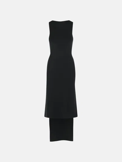 Courrèges 'oblique' Dress In Black Viscose Blend In Black