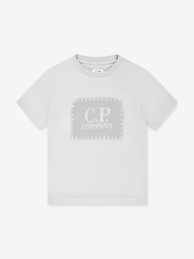 C.p. Company Boys Logo T-shirt In Gray