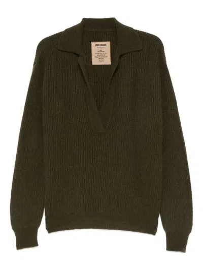 Uma Wang V-neck Sweater In Green