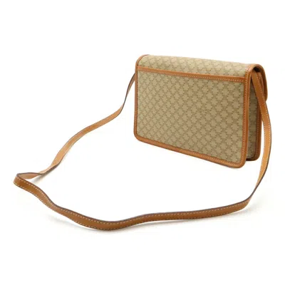 Pre-owned Celine Macadam Beige Black Light Brown Pvc Clutch Bag Shoulder Bag ()