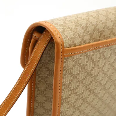 Pre-owned Celine Macadam Beige Black Light Brown Pvc Clutch Bag Shoulder Bag ()