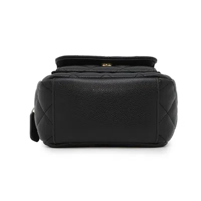 Pre-owned Chanel Black Grained Calfskin Backpack ()