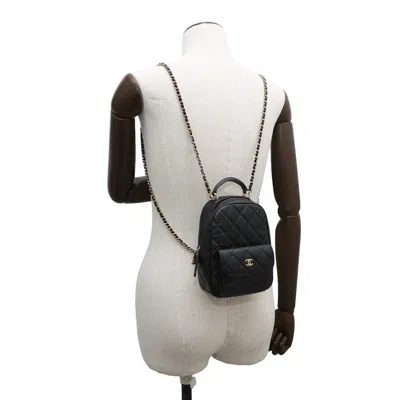 Pre-owned Chanel Black Grained Calfskin Backpack ()