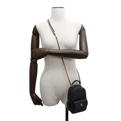 Pre-owned Chanel Black Grained Calfskin Backpack ()