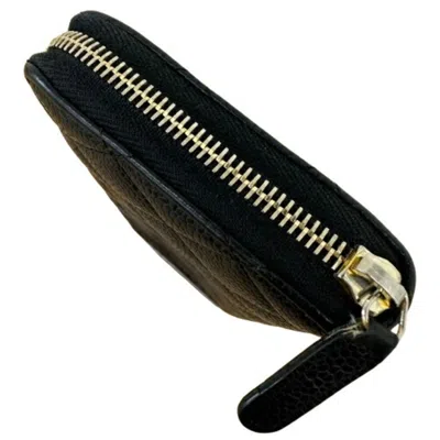 Pre-owned Chanel Black Grained Calfskin Long Wallet (bi-fold) ()