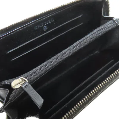 Pre-owned Chanel Black Leather Long Wallet (bi-fold) ()