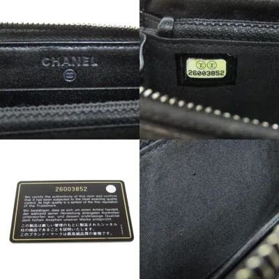 Pre-owned Chanel Black Leather Long Wallet (bi-fold) ()