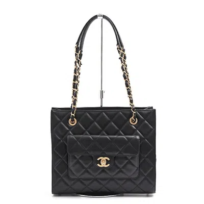 Pre-owned Chanel Black Leather Tote Bag ()
