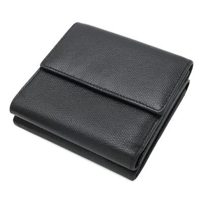Pre-owned Chanel Black Leather Wallet (tri-fold) ()