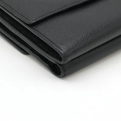 Pre-owned Chanel Black Leather Wallet (tri-fold) ()