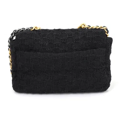 Pre-owned Chanel Black Tweed Leather Shoulder Bag ()