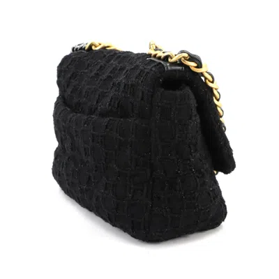 Pre-owned Chanel Black Tweed Leather Shoulder Bag ()