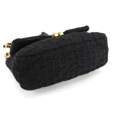 Pre-owned Chanel Black Tweed Leather Shoulder Bag ()