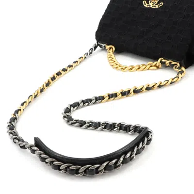Pre-owned Chanel Black Tweed Leather Shoulder Bag ()
