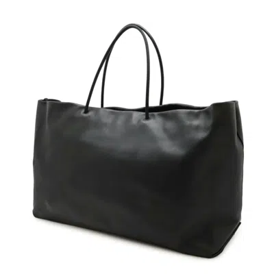 Pre-owned Chanel Black White Leather Shoulder Bag Tote Bag ()