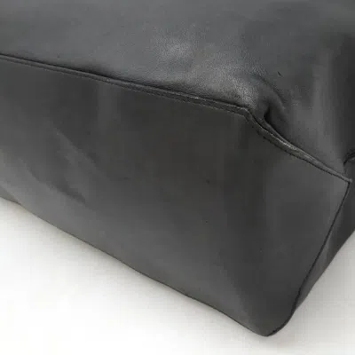 Pre-owned Chanel Black White Leather Shoulder Bag Tote Bag ()