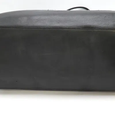 Pre-owned Chanel Black White Leather Shoulder Bag Tote Bag ()