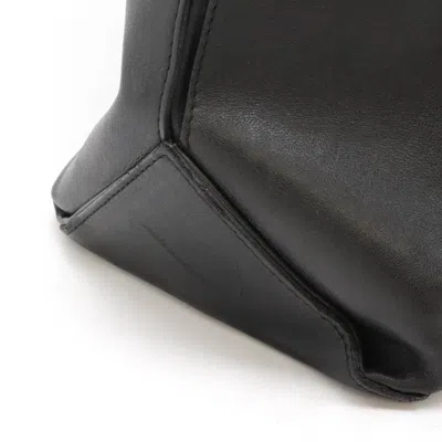 Pre-owned Chanel Black White Leather Shoulder Bag Tote Bag ()