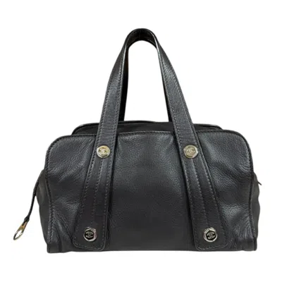 Pre-owned Chanel Brown Leather Boston Bag Handbag ()