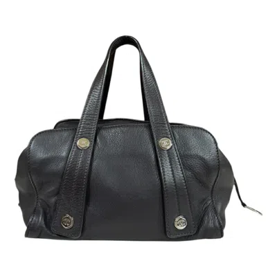 Pre-owned Chanel Brown Leather Boston Bag Handbag ()