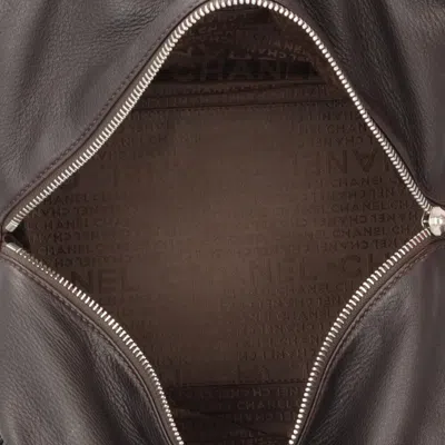 Pre-owned Chanel Brown Leather Boston Bag Handbag ()