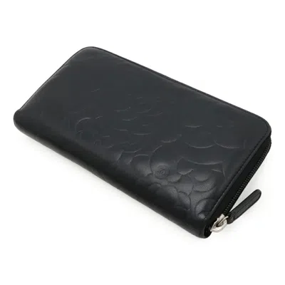Pre-owned Chanel Camellia Black Coin Purse/coin Case ()