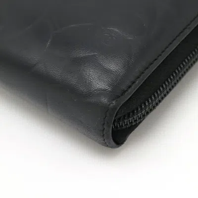 Pre-owned Chanel Camellia Black Coin Purse/coin Case ()
