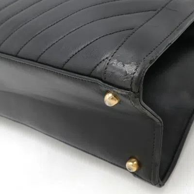 Pre-owned Chanel Chevron (v Stitch) Black Handbag Tote Bag ()