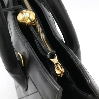 Pre-owned Chanel Chevron (v Stitch) Black Handbag Tote Bag ()