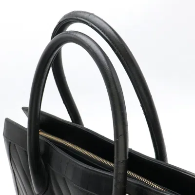 Pre-owned Chanel Chevron (v Stitch) Black Handbag Tote Bag ()