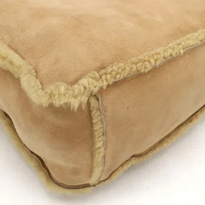 Pre-owned Chanel Mouton Beige Black Suede Handbag Tote Bag ()