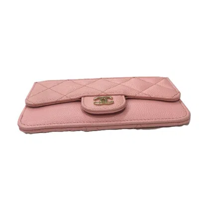 Pre-owned Chanel Pink Grained Calfskin Coin Purse/coin Case ()