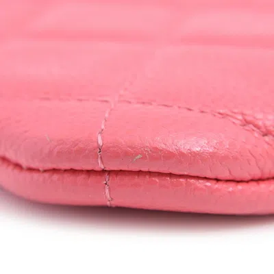 Pre-owned Chanel Pink Grained Calfskin Coin Purse/coin Case ()