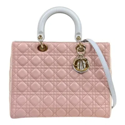 Pre-owned Dior Christian  Gray Pink Leather Shoulder Bag ()