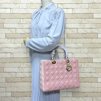 Pre-owned Dior Christian  Gray Pink Leather Shoulder Bag ()