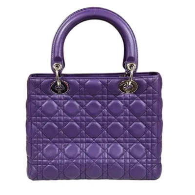 Pre-owned Dior Christian  Lady  Purple Leather Shoulder Bag ()