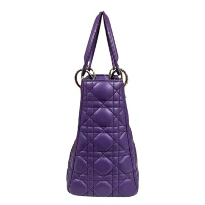 Pre-owned Dior Christian  Lady  Purple Leather Shoulder Bag ()