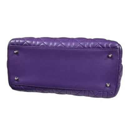 Pre-owned Dior Christian  Lady  Purple Leather Shoulder Bag ()