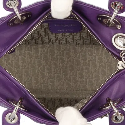 Pre-owned Dior Christian  Lady  Purple Leather Shoulder Bag ()