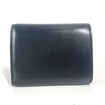 Pre-owned Christian Louboutin Black Multi-color Leather Wallet (tri-fold) ()