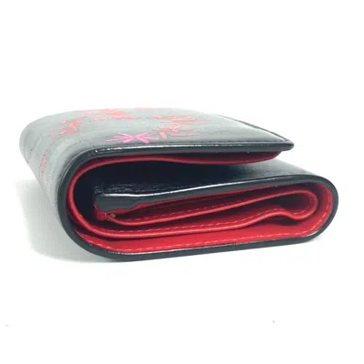 Pre-owned Christian Louboutin Black Multi-color Leather Wallet (tri-fold) ()